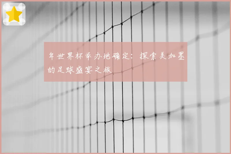 年世界杯举办地确定:探索美加墨的足球盛宴之旅